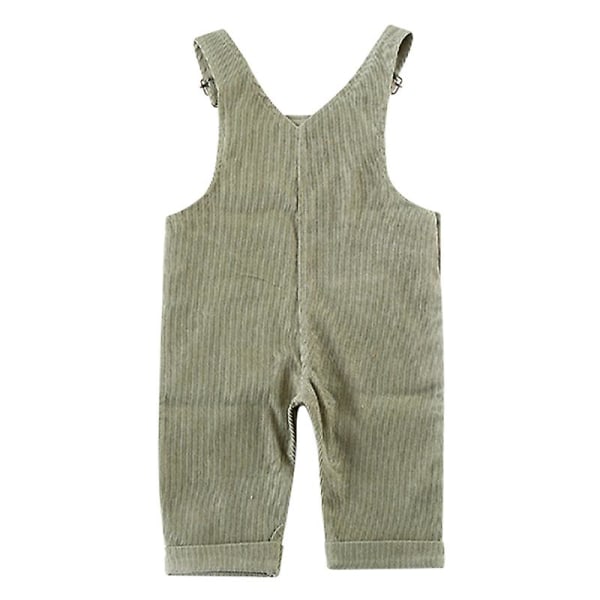 Småbarn Baby Jente Gutt Corduroy Overall Solid Bib Bukser Bærebukse med 2 lommer under klær CMK Carmel 100cm