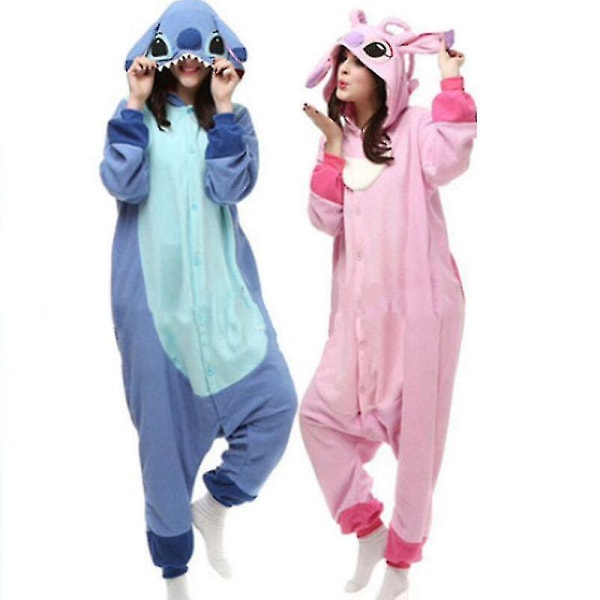 Stitch Pyjama Anime Cartoon Sleepwear Outfit Jumpsuit-c K Blue S