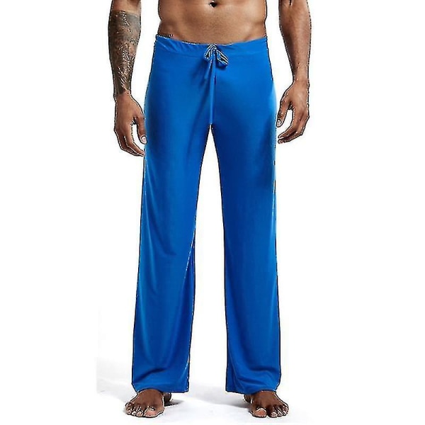 New Trend Men's Loose Yoga Pants Elastic Waist Modal Yoga Pants CMK Blue L