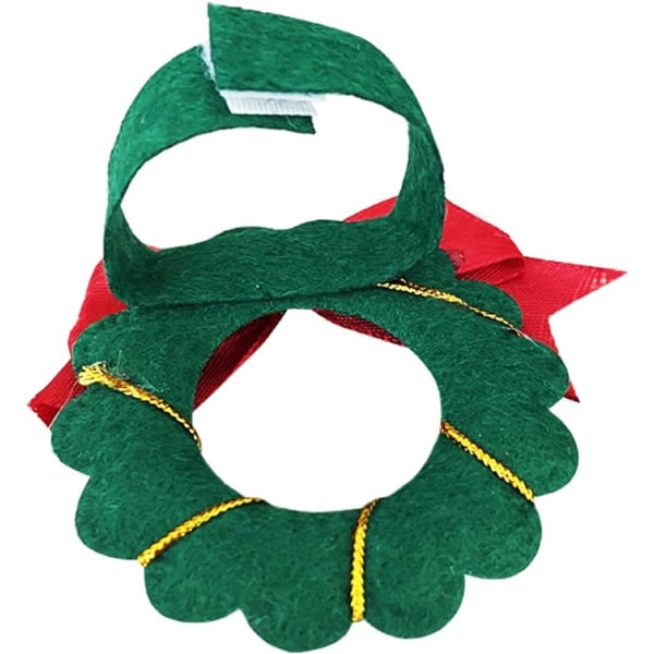 6 kpl punaisia ​​lautasliinasormuksia kangaslautasliinapidike kotikeittiön koristeisiin (joulu seppele) Christmas Wreath