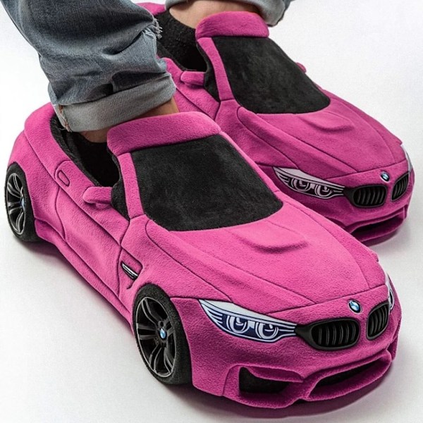 Autonmuotoiset talvitossut liukumattomalla kumipohjalla, lämpimät ja mukavat sk rose red