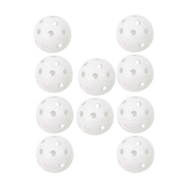 Träningsgolfbollar med hål 10-pack Vit Hvid