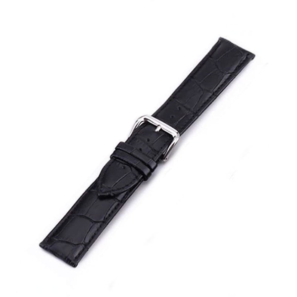Klockarmband i läder 18 mm - Olika färger black