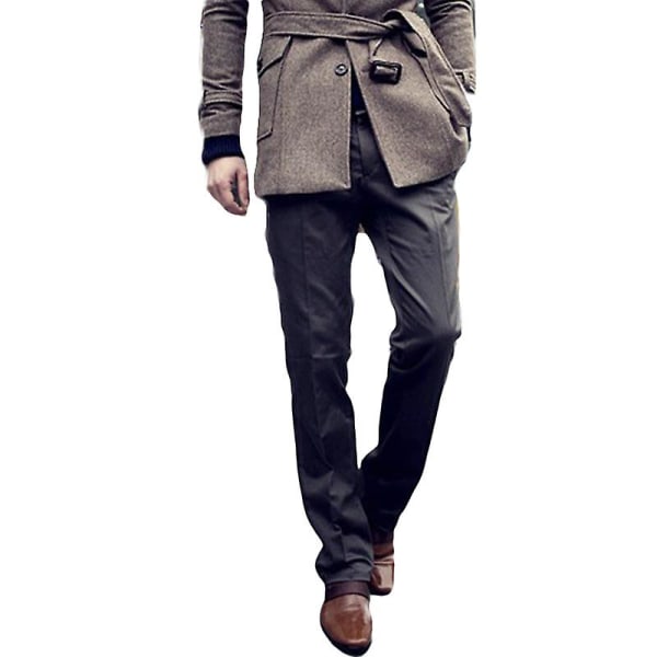 Miesten Plain Blazer Pants Office -muotoiset Chino-housut Dark Gray 31