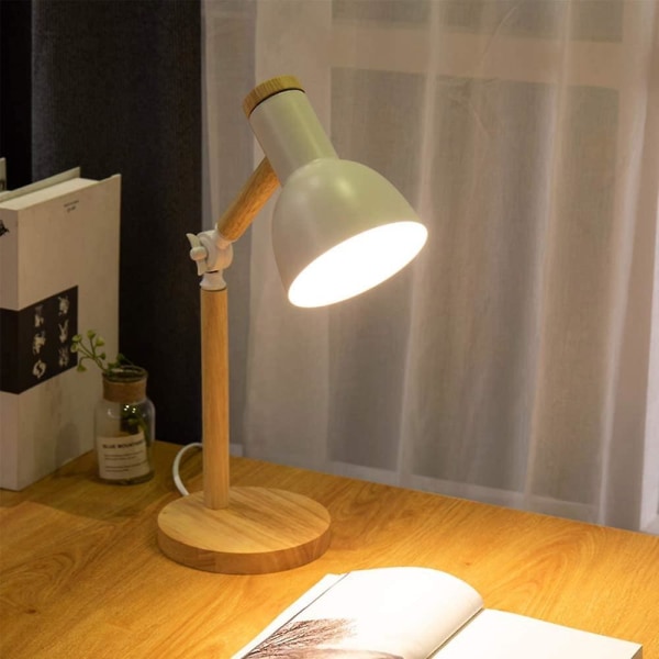Dekoration Bordslampa Led Skrivbordslampa E27 Vardagsrum Trälampa