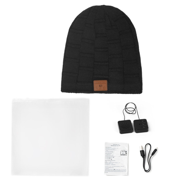 Bluetooth 5.0 fleece warm knitted music hat