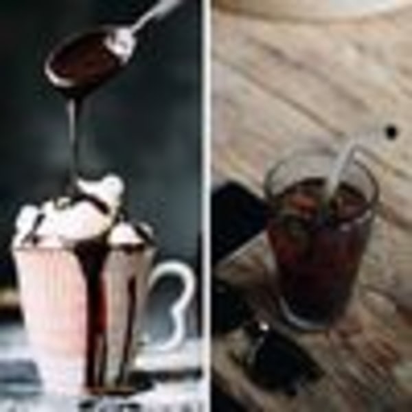 Ruostumattomat juomajuomapalot, uudelleenkäytettävät metallijuomapalot, metallijuoma lusikka, juomapalo cocktail lusikka setti, latte macchiato lusikka 8 kpl
