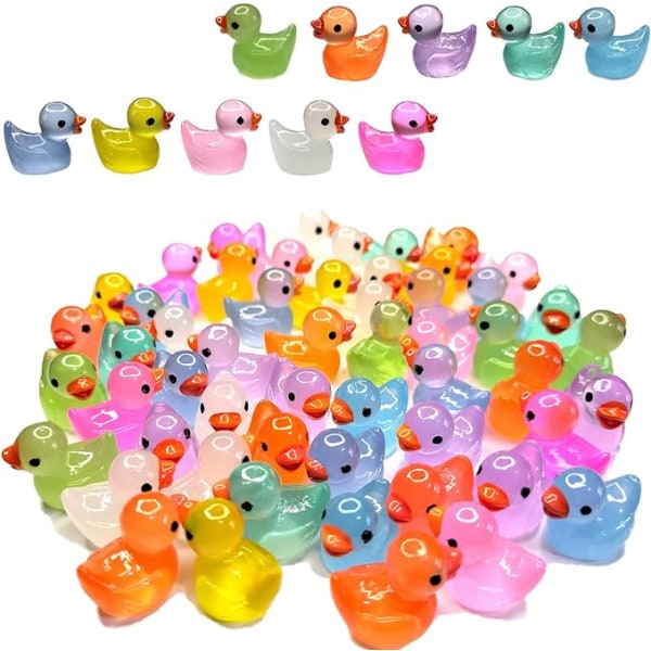 【Tricor butik】 100 stk Miniature Luminous Ducks Miniature Have Landskab Potteplanter Dekorationer til Akvarium Dukkehus dekoration mix