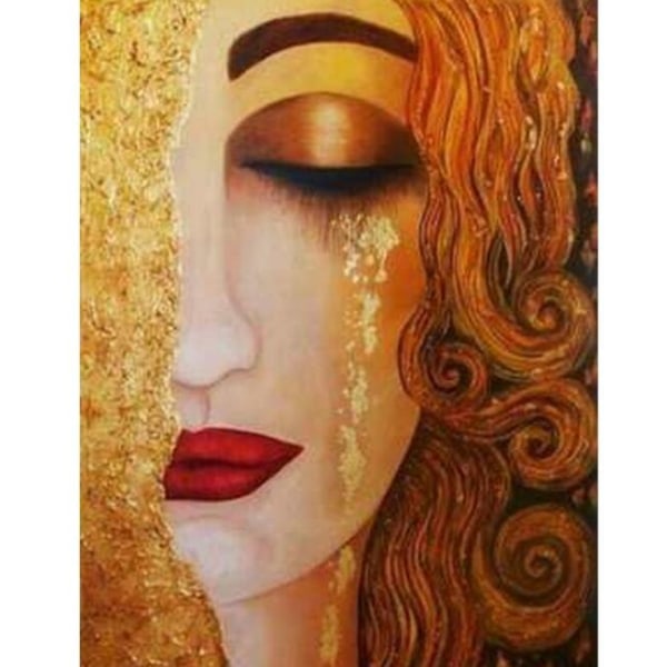 Diamond painting of profile face with tears (30*40cm)