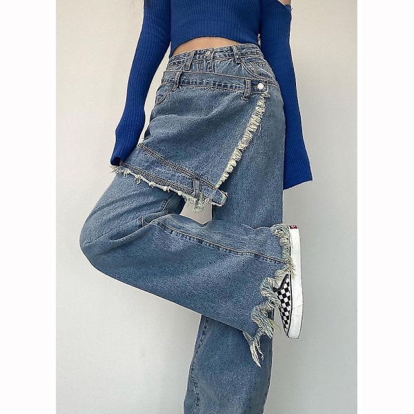 women's new design straight jeans L