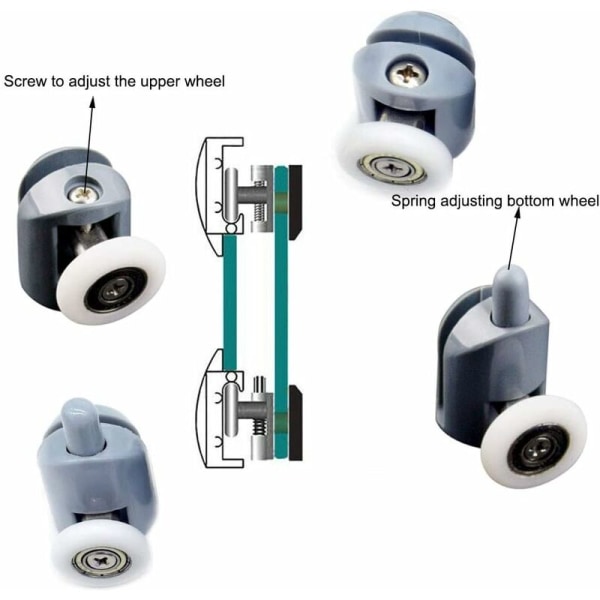 Suihkuoven rullat 8 kpl Suihkuoven rullat Suihkun liukuoven rulla suihkukaapin rullat kylpyhuoneen suihkun ovelle 25mm
