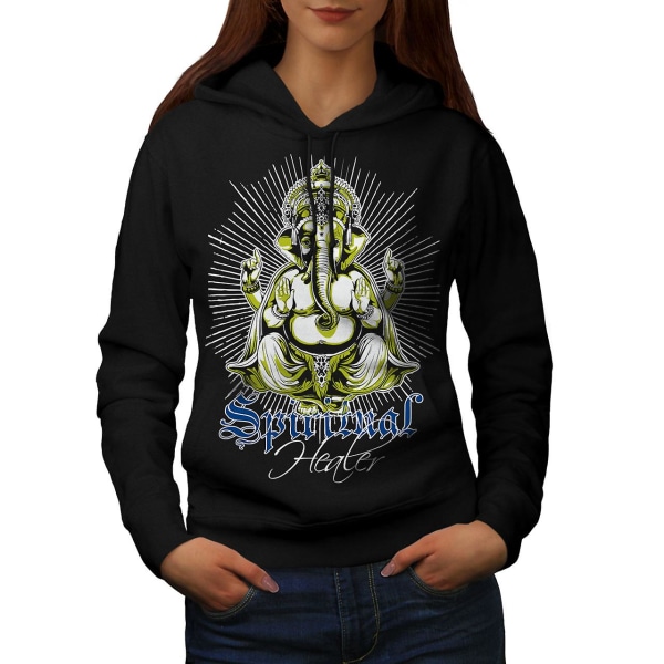 Spiritual Healer God Women BlackHoodie | Wellcoda CMK Black 2X-Large