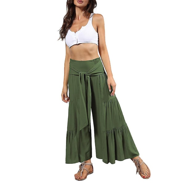 women's high waist culottes Army Green S
