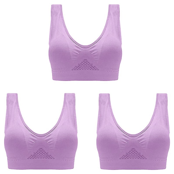 3 kpl Mesh Push Up -rintaliivit Langattomat seksikäs naisen rintaliivit naisille Top Naisten Bralette Seamless Bh Brasier Langattomat suuret urheilurintaliivit CMK purple purple purple One Size