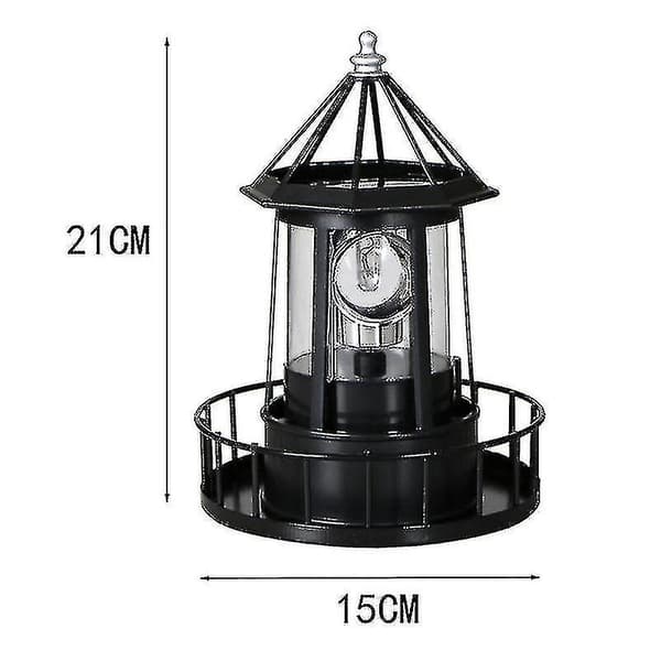 LED-fyr med solcelle, 360 graders roterende hagelys