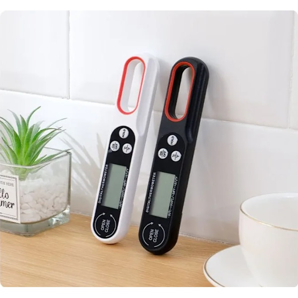 Vikbar Digital Kökstermometer Instant Read svart black