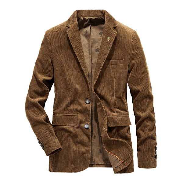 Vintage-bleiseri rentoon miesten vakosamettipukuun ruskea brown 3XL