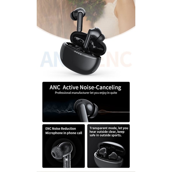 Trådløse Bluetooth-hodetelefoner A50 Pro ANC IPX7 5.1