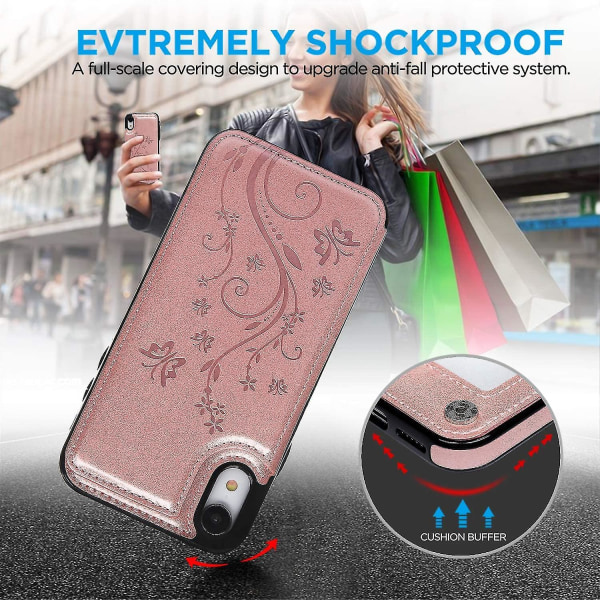 Iphone Xr Veske Pu Skinnveske Flip Case Lommebok Telefonveske