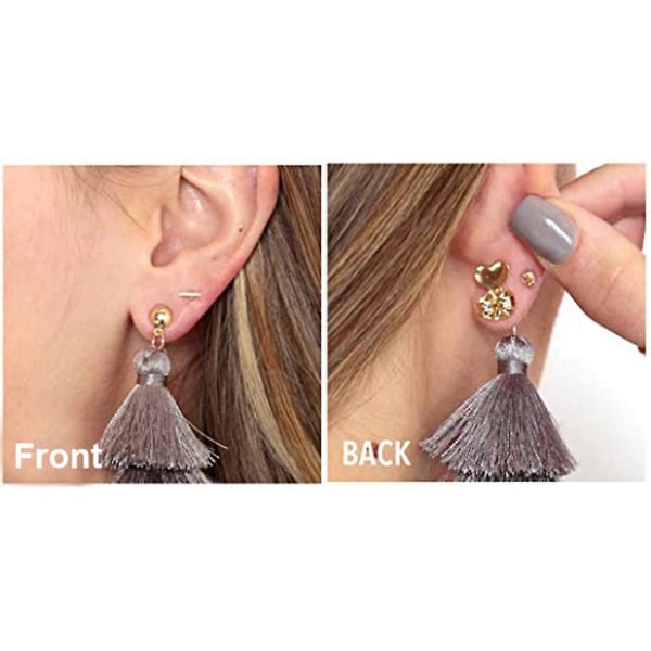 3 par örhängelyftare, allergivänliga ryggar för hängande öron