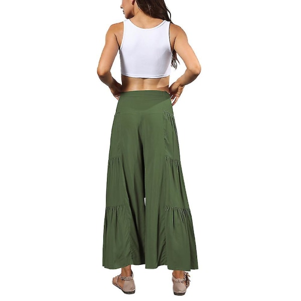women's high waist culottes Army Green L