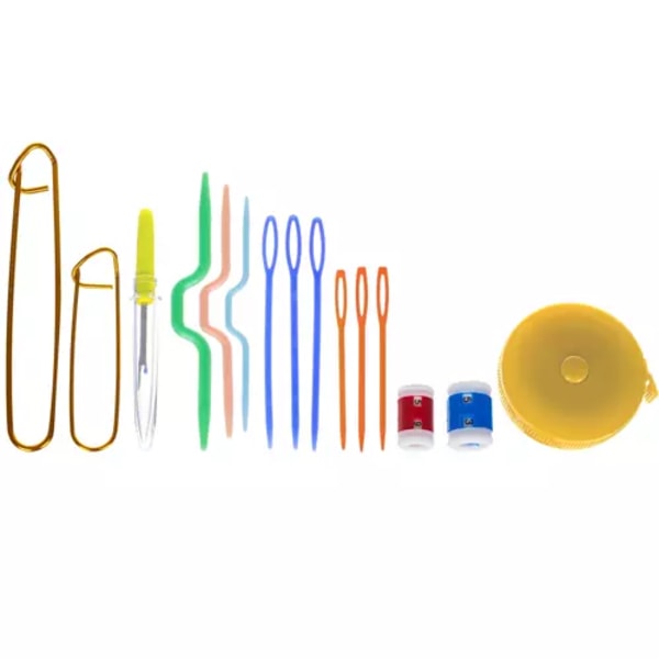 Komplett heklesett med 86 deler i oppbevaringsveske, flerfarget multicolor