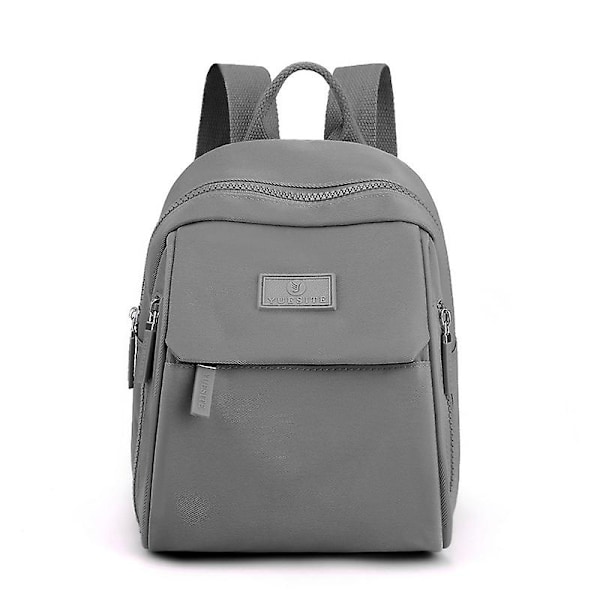 Vattentät ryggsäck Nylon tygväska Mode ryggsäck dam Casual student skolväska Stor kapacitet Pendlar resväska Daypack Gray Gray 20X25X14CM