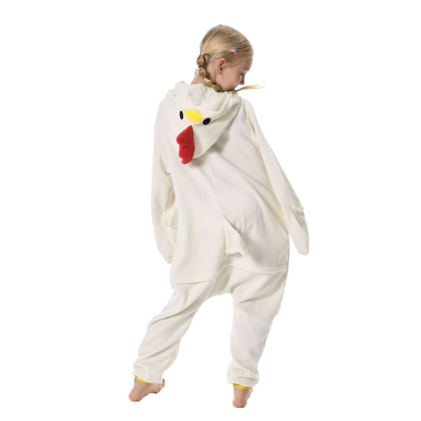 Unisex-lasten Onesie-pyjaman pehmoasu Söpö Halloween-asu K White Chicken 105