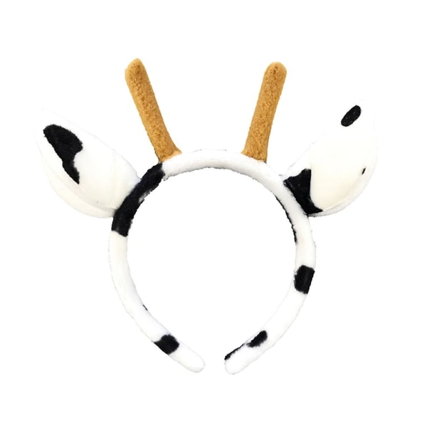 【Tricor-butikk】 Cow Ear Antlers Pannebånd Elegante hårbøyler Stilig hodeplagg Hårtilbehør Festartikler Tilbehør for barn Barn black and white