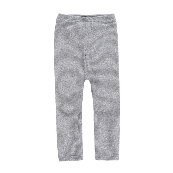 Varme bukser til børn piger i alderen 2-6 Leggings Gevindstrikket Stretch Legging Børn Stretchy Bukser Ensfarvede Tights Bukser CMK Ash 120