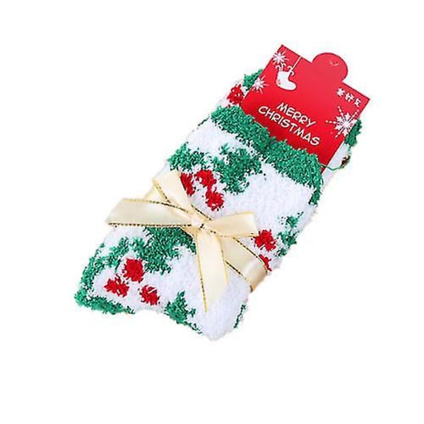 Christmas Lady Soft Fluffy Bed Sovesokker Christmas Tree B 2 Pairs