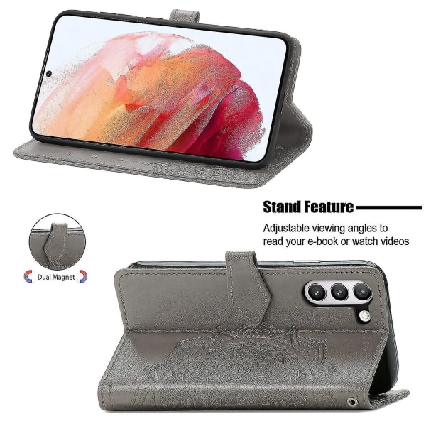 Samsung Galaxy S21 FE telefonfodral läder skyddande magnetiskt