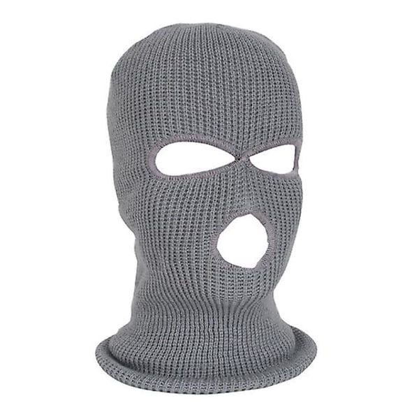 Mask Vinter Strik Hat Hætte Tactical Warm Hat grey