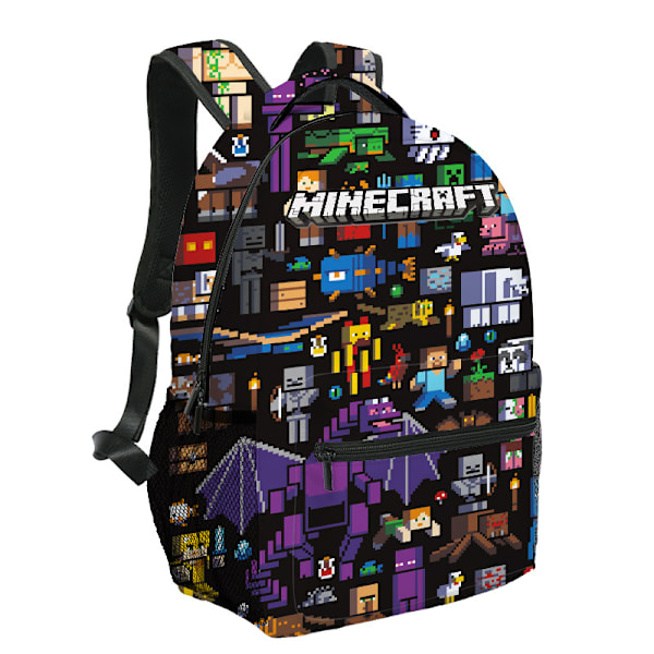 Minecraft-koululaukut peruskoulu- ja lukioikäisille, lasten reput, suuri kapasiteetti, mukavat ja helpot kantaa B B