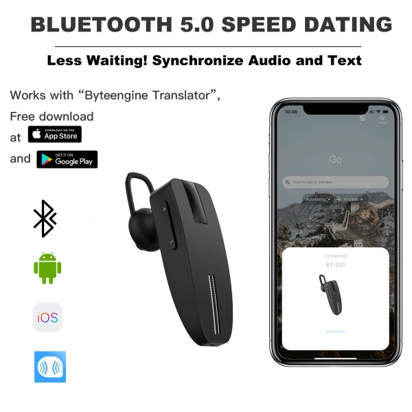 Autoon asennettavat langattomat Bluetooth in-ear -urheilukuulokkeet