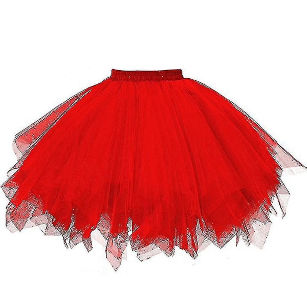 Womens High Quality Pleated Gauze Short Skirt Adult Tutu Dancing Skirt Tz CMK Red