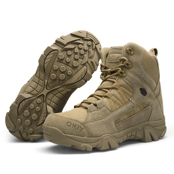 Outdoor waterproof wear-resistant high-top hiking boots brown 40