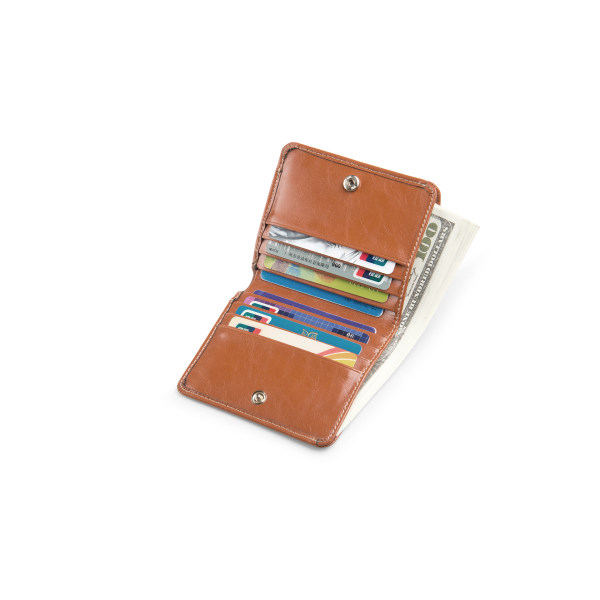 Lett RFID-lommebok i ekte skinn for kvinner brown
