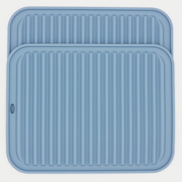 Store silikonunderlag Bordmatter Dekkebrikker Gryteholder Hot Pad Blue