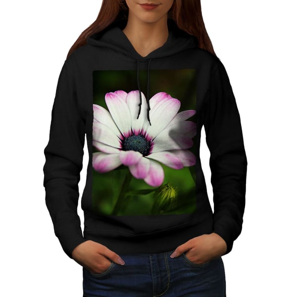 Pink Blossom Women BlackHoodie | Wellcoda CMK Black Medium