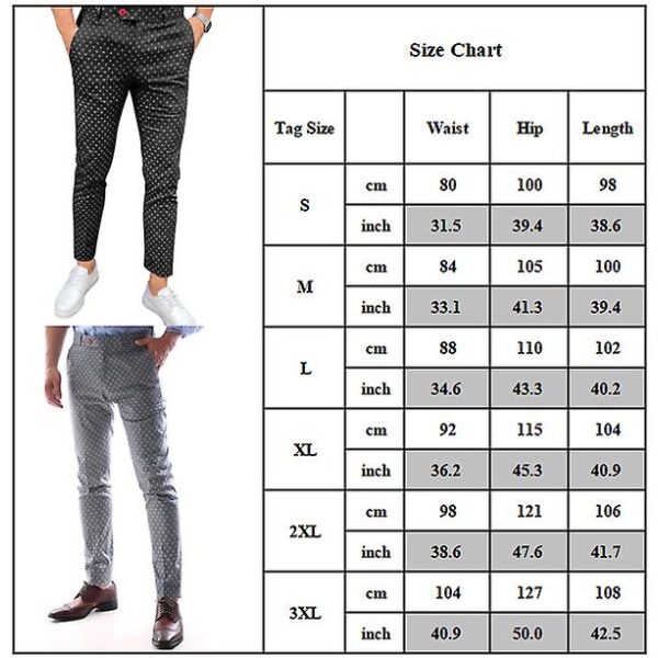 Men's Business Dot Straight Pants Grey M