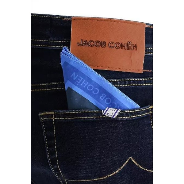 Jacob Cohen Tummansininen Denim viisitaskuinen nappikiinnitys Farkut - Vaatetushousut CMK Blue W34 US