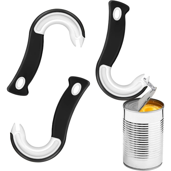 Enkel burköppningslösning, ergonomisk ringdragare burköppnare med halkfritt grepphandtag, högdensitetsplast lättgreppade burköppnare för snabb och