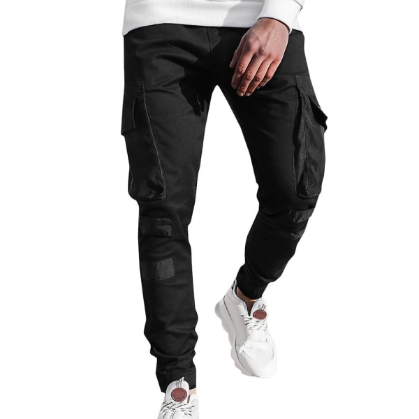 Miesten Colorblock Cargo Jogger -housut Black 2XL