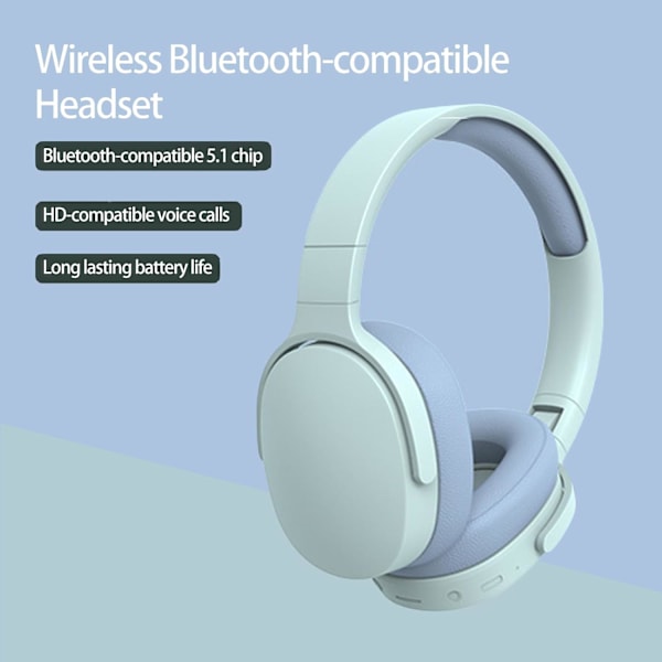 Langattomat Bluetooth-kuulokkeet, melua vaimentavat säädettävät langattomat kuulokkeet, Bluetooth-yhteensopivat 5.1 stereo-on-ear-kuulokkeet urheiluun ja matkustamiseen, sininen