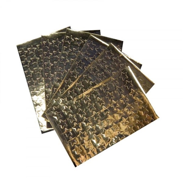 Dekorationsetiketter Guldstjärnor 13mm 288/fp Gold Guld