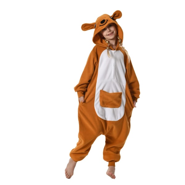 Unisex børne onesie pyjamas plys kostume Sødt Halloween kostume K Kangaroo 95