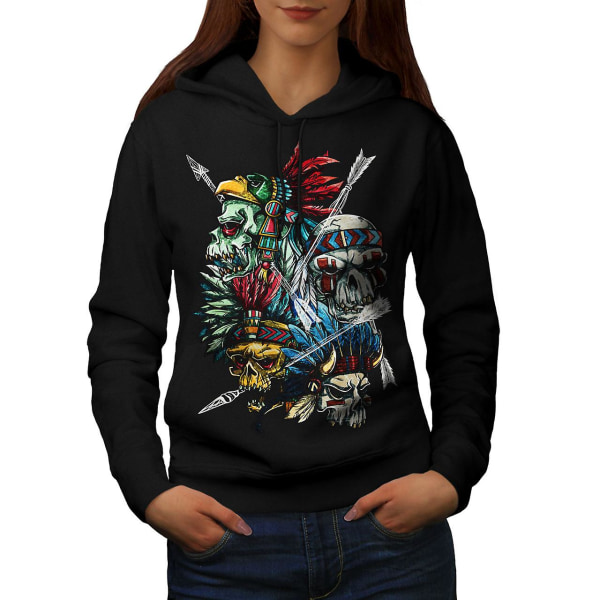 Native American USA Women BlackHoodie | Wellcoda CMK Black Large