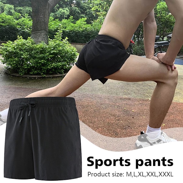 Herre Sport Træning Løb Træning Fitness Shorts Bukser Arbejde n blackL XXL