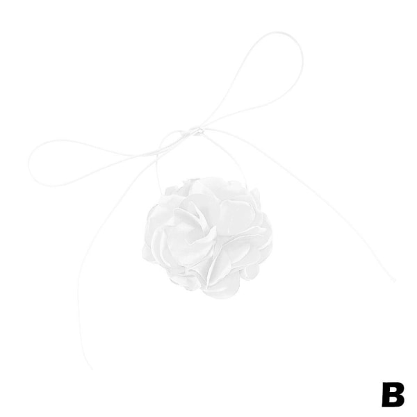 Retro Rose Flower Choker Halsband Sammet Kvinnor Gothic Dress Jewe White One size